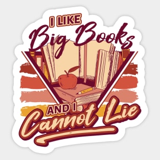 Retro I Like Big Books and I Cannot Lie // 90s Style Funny Book Lover Sticker